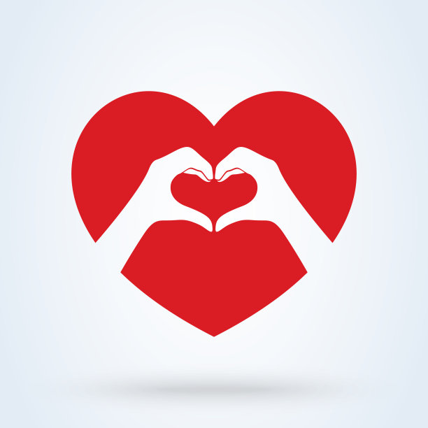 双手制作或格式化心形符号图标。情人节，矢量插图。图片下载