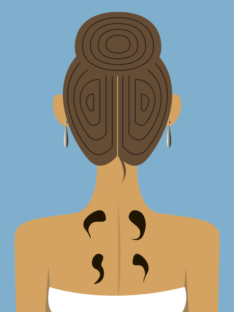 背上有医用水蛭的女人图片下载