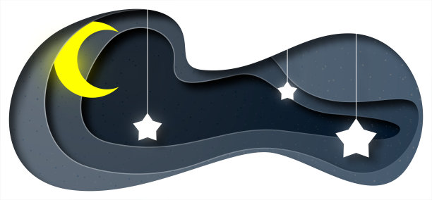 矢量夜在纸艺术风格图片下载