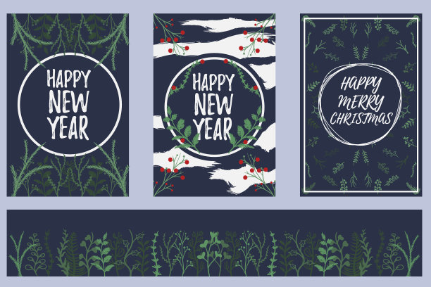 手绘冬天的树叶和树枝图片下载