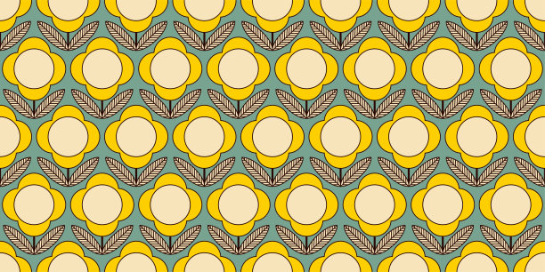 复古的花的背景。无缝pattern.Vector。图片下载