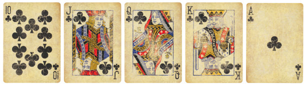 皇家同花顺俱乐部孤立在白色图片下载