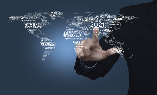 2021年新年快乐，全球商业启动概念，这张照片的元素由美国宇航局提供图片下载