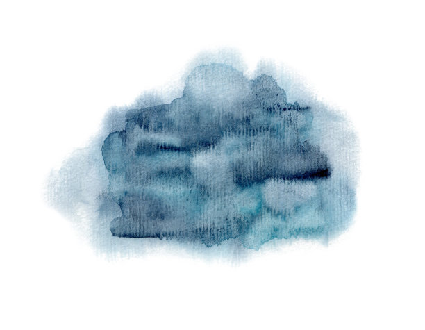 深纹理靛蓝水彩斑点图片下载