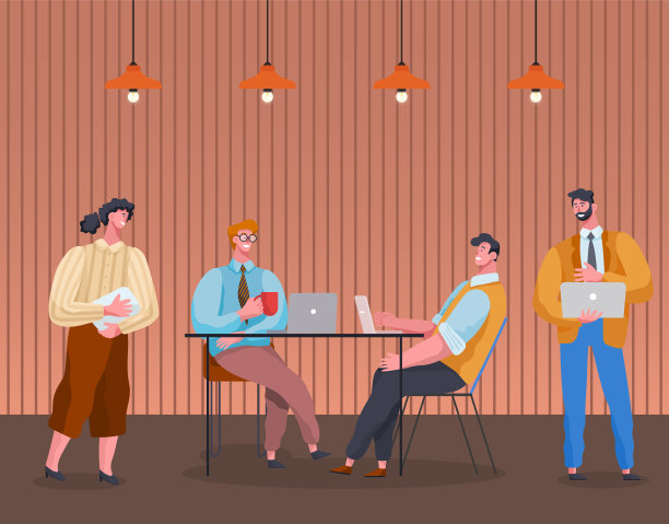 同事通过笔记本电脑在办公室讨论项目图片下载