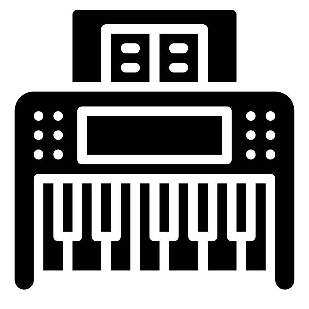 音乐键盘图标，生日派对相关矢量插图图片下载