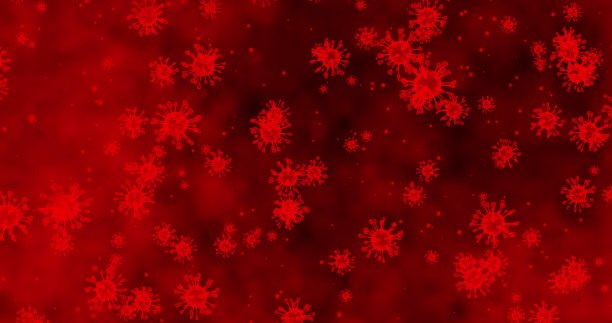 冠状病毒细胞COVID-19传染病。疾病的快速传播。高浓度的冠状病毒。3D渲染图片下载