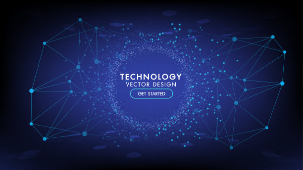 高科技传播概念、技术、数字商业、创新、科幻场景矢量插画与复制空间。图片下载
