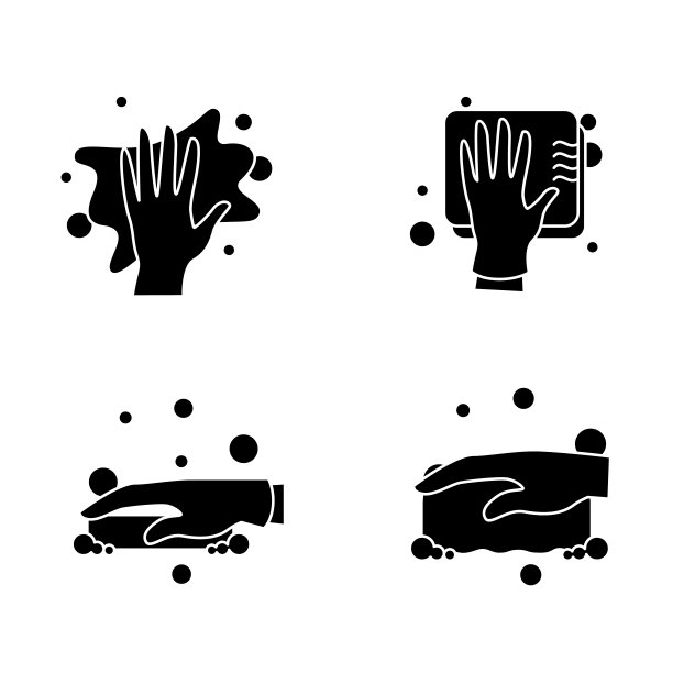 表面擦拭字形图标集图片下载