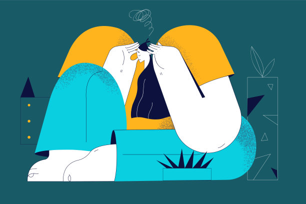 抑郁，头痛，悲伤的概念图片下载