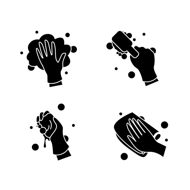 表面擦拭字形图标集图片下载