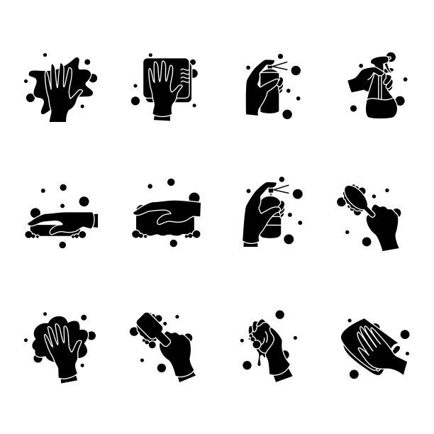 表面擦拭字形图标集图片下载