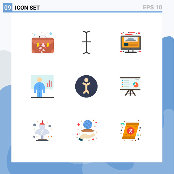 9 .用户界面平面彩色包装现代标识图片下载