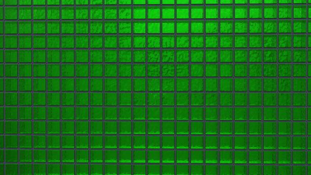 绿色玻璃砖墙，表面抽象图案。3 d渲染。图片下载