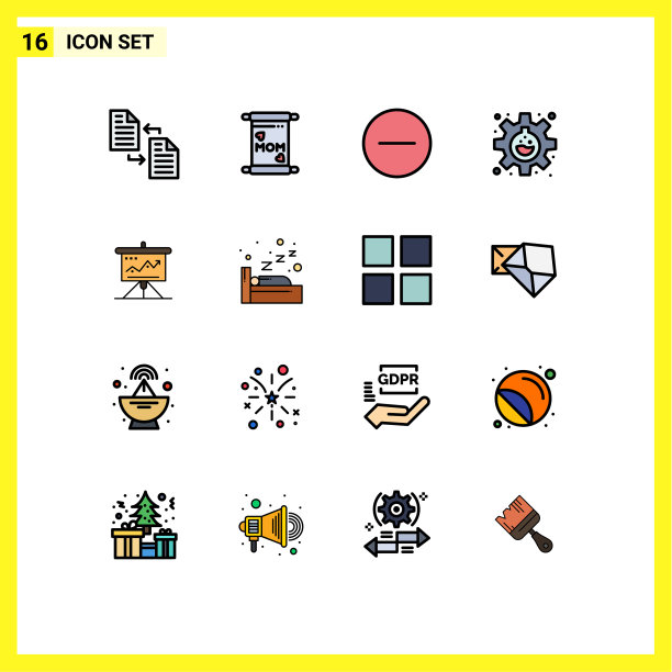 现代集16平色填充线条图片下载