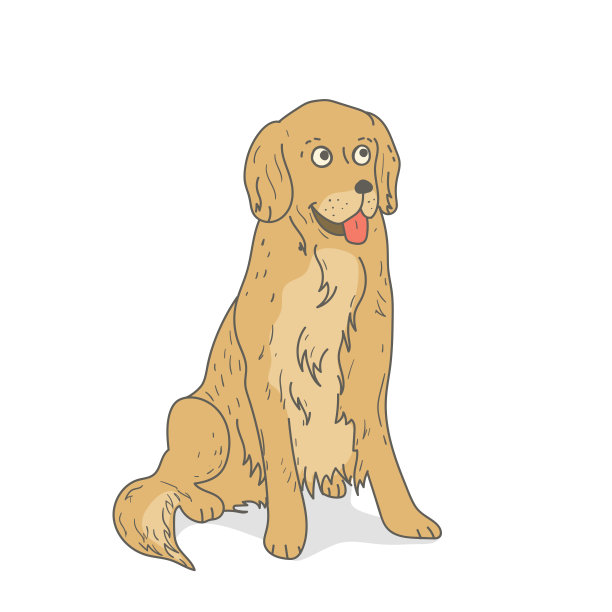 卡通金毛猎犬坐着图片下载