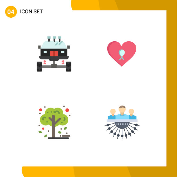 4 .用户界面平面图标包现代标识图片下载