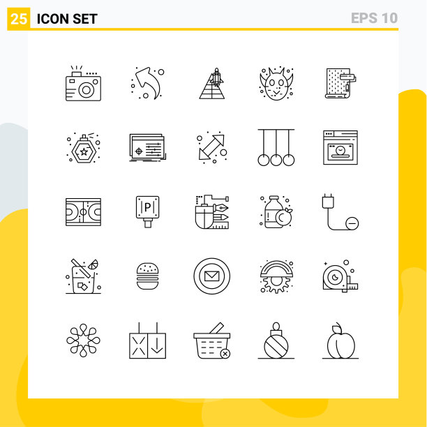 25个万能的线标志象征万圣节图片下载