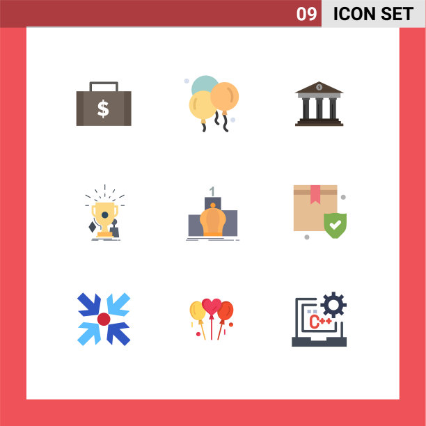 9 .平面色彩概念的网站，移动和应用程序图片下载