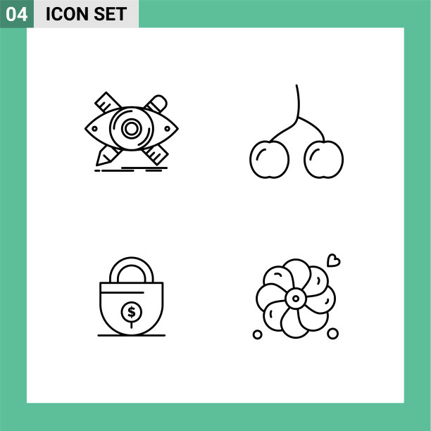 象形图设置4个简单的填充线平色图片下载