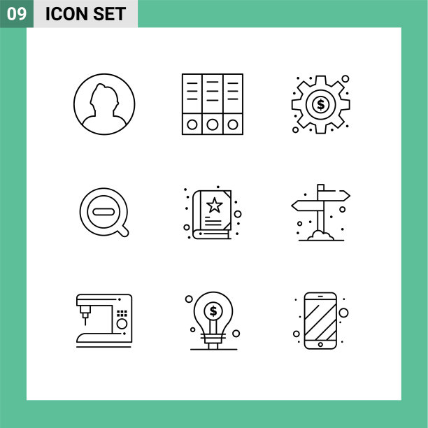 9主题大纲和可编辑符号板图片下载