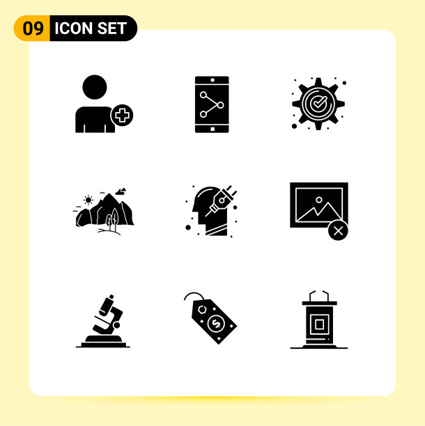 9 .创意图标的现代标志和符号图片下载