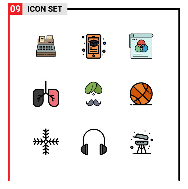 9主题填充线平色和可编辑图片下载