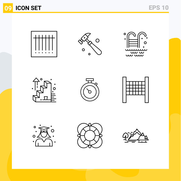 9主题大纲和可编辑的运动符号图片下载
