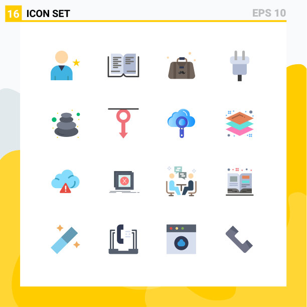 16个主题平色和可编辑的符号图片下载