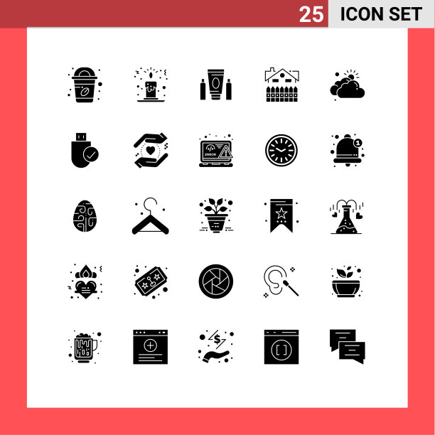 用户界面包25个基本立体字形图片下载