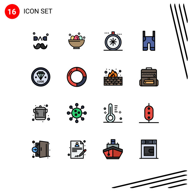 16个创意图标的现代标志和符号图片下载
