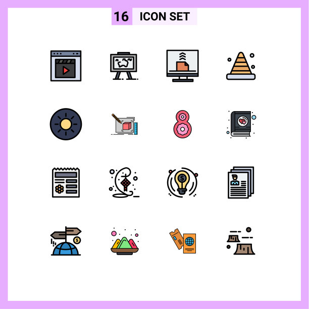 现代集16平色填充线条图片下载