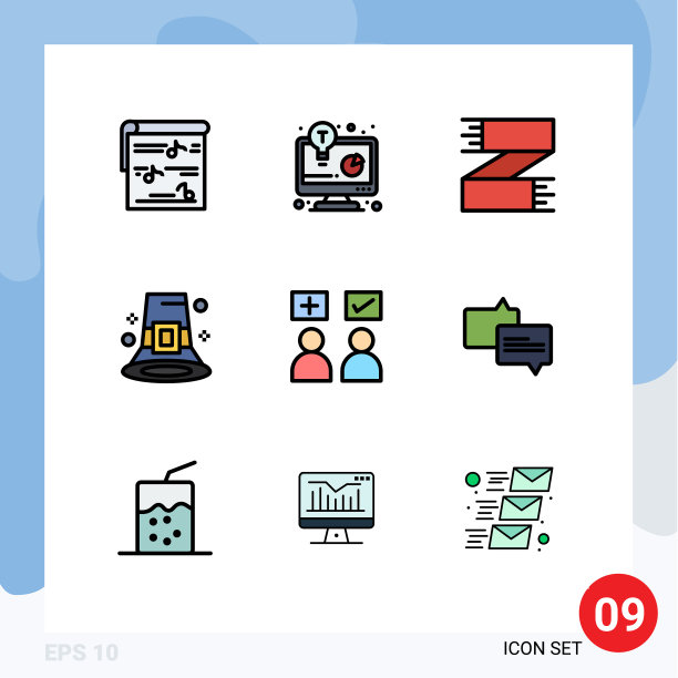 填充线平色包9个通用符号图片下载