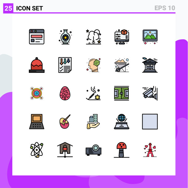 现代设置25填充线平面颜色图片下载