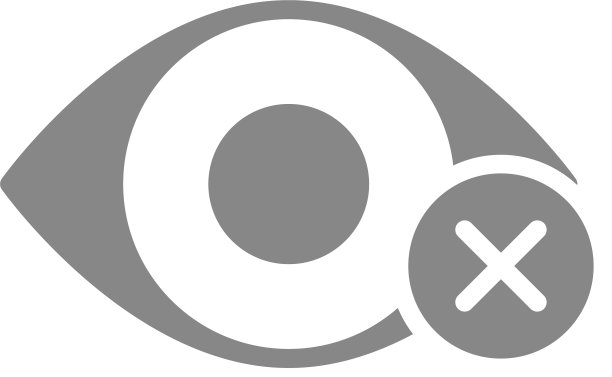 人类眼睛有交叉检查标记的灰色图标疾病图片下载