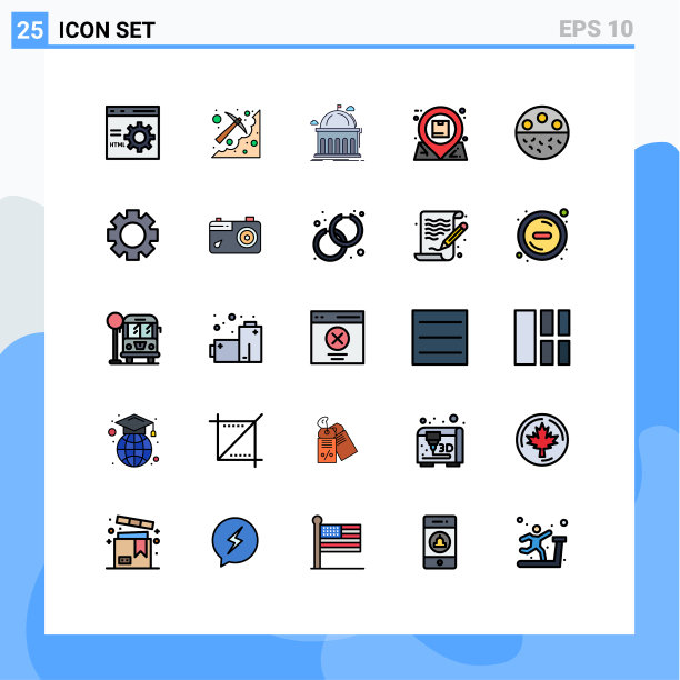 设置25商业填充线平面颜色包图片下载