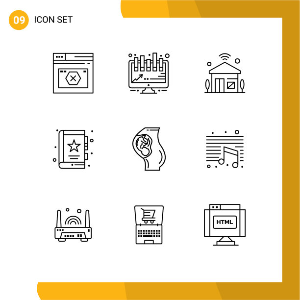 9创意图标现代符号和符号seo图片下载