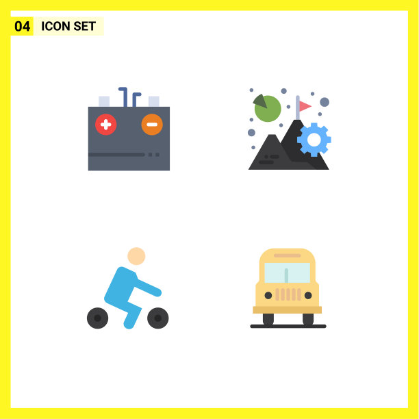 4平面图标概念的网站，移动和应用程序图片下载