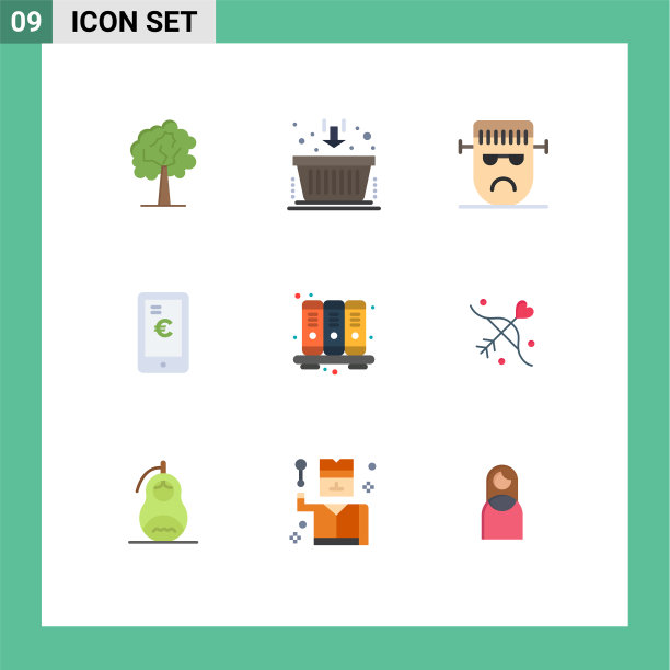 9 .平面色彩概念的网站，移动和应用程序图片下载