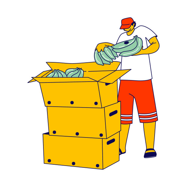 工人在种植园里把香蕉装进箱子里图片下载