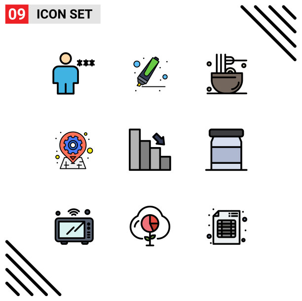 用户界面包9基本填充线平图片下载