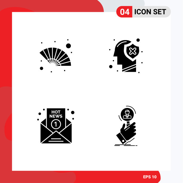 设置4个现代UI图标符号风扇图片下载