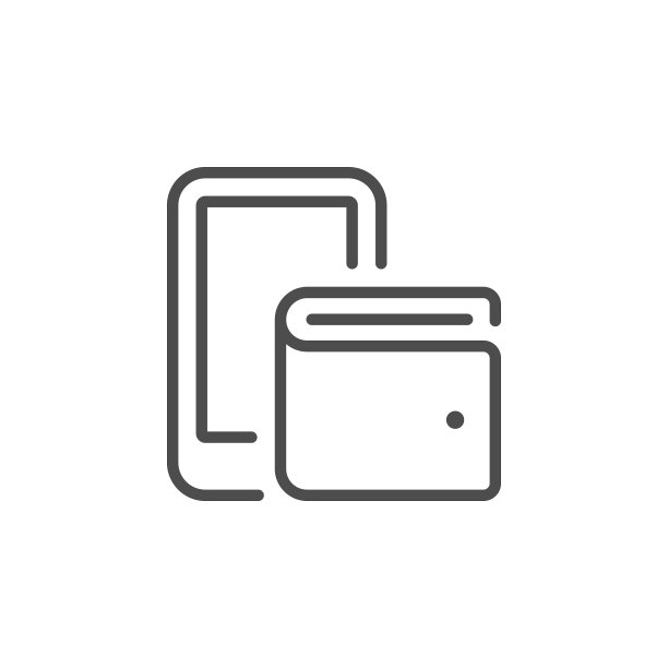 移动钱包线性轮廓图标图片下载