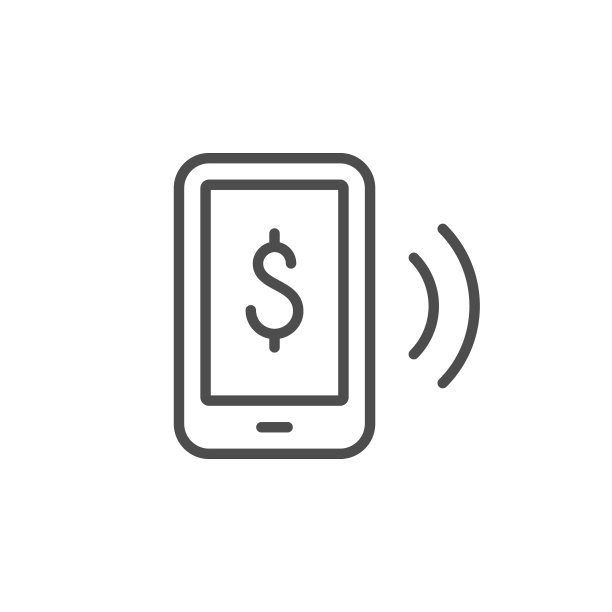 无线支付线轮廓图标图片下载