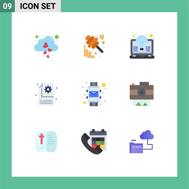 9 .平面色彩概念的网站，移动和应用程序图片下载