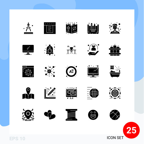现代设置了25个立体象形文字和符号等图片下载