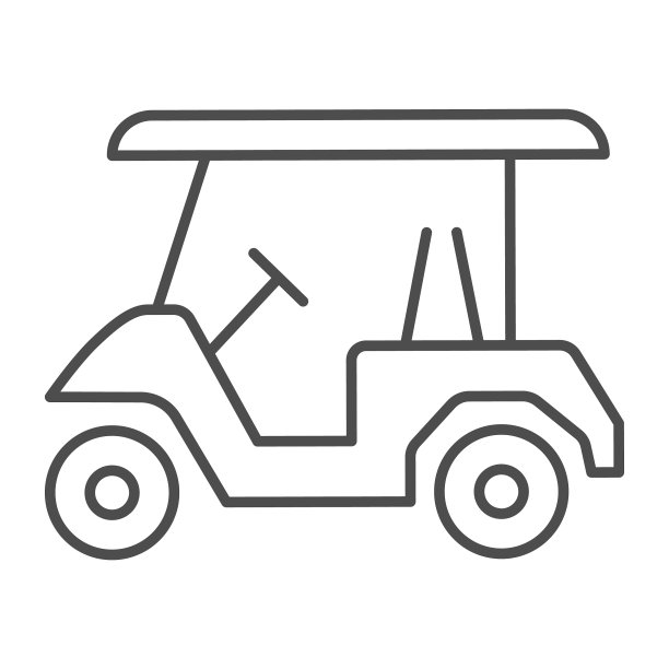 高尔夫球车细线标志设备和运动图片下载