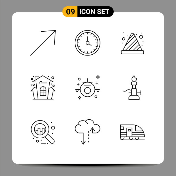 移动界面大纲集9个象形图图片下载