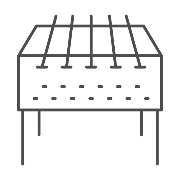 家庭烧烤炉细线图标BBQ概念图片下载