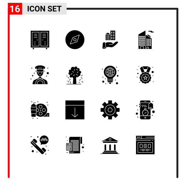 为出租车设置16个商业实体符号包图片下载